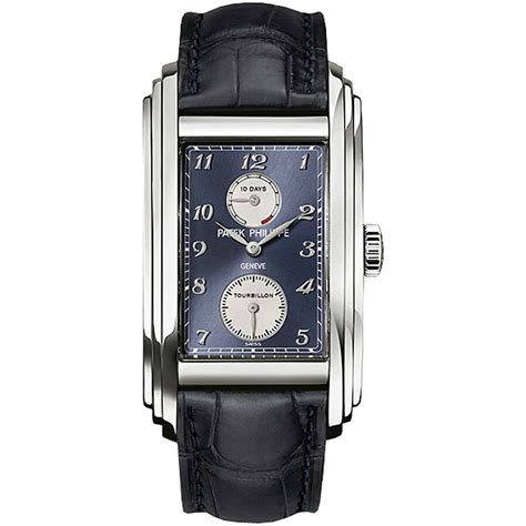 patek philippe 10 day tourbillion blue dial alligator|Patek Philippe 5101G.